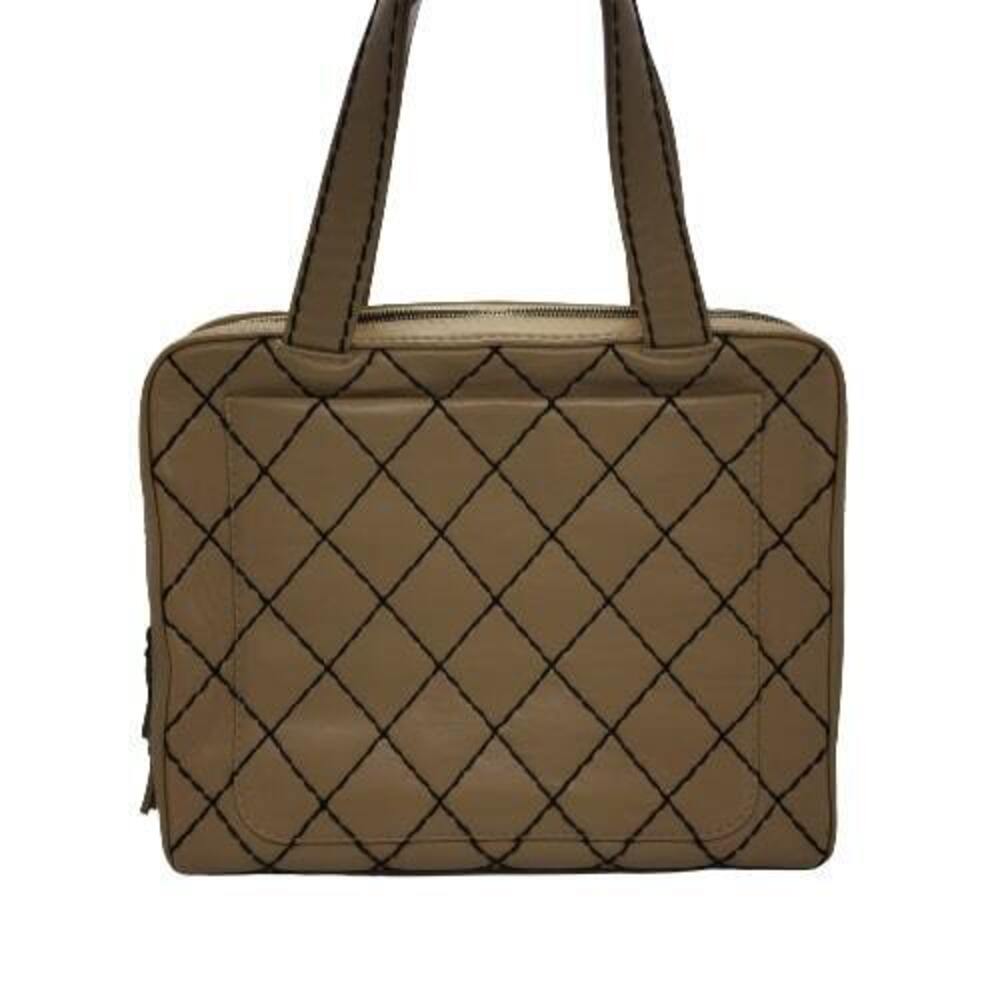 Chanel Handbag Tan Stitch Beige Wild Calfskin